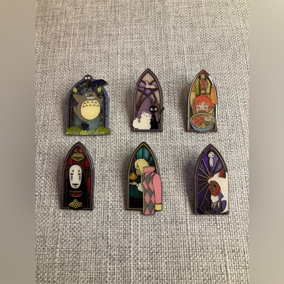 Ghibli Stain Glass Character Portrait Blind Box COMPLETE SET OF 6 pins